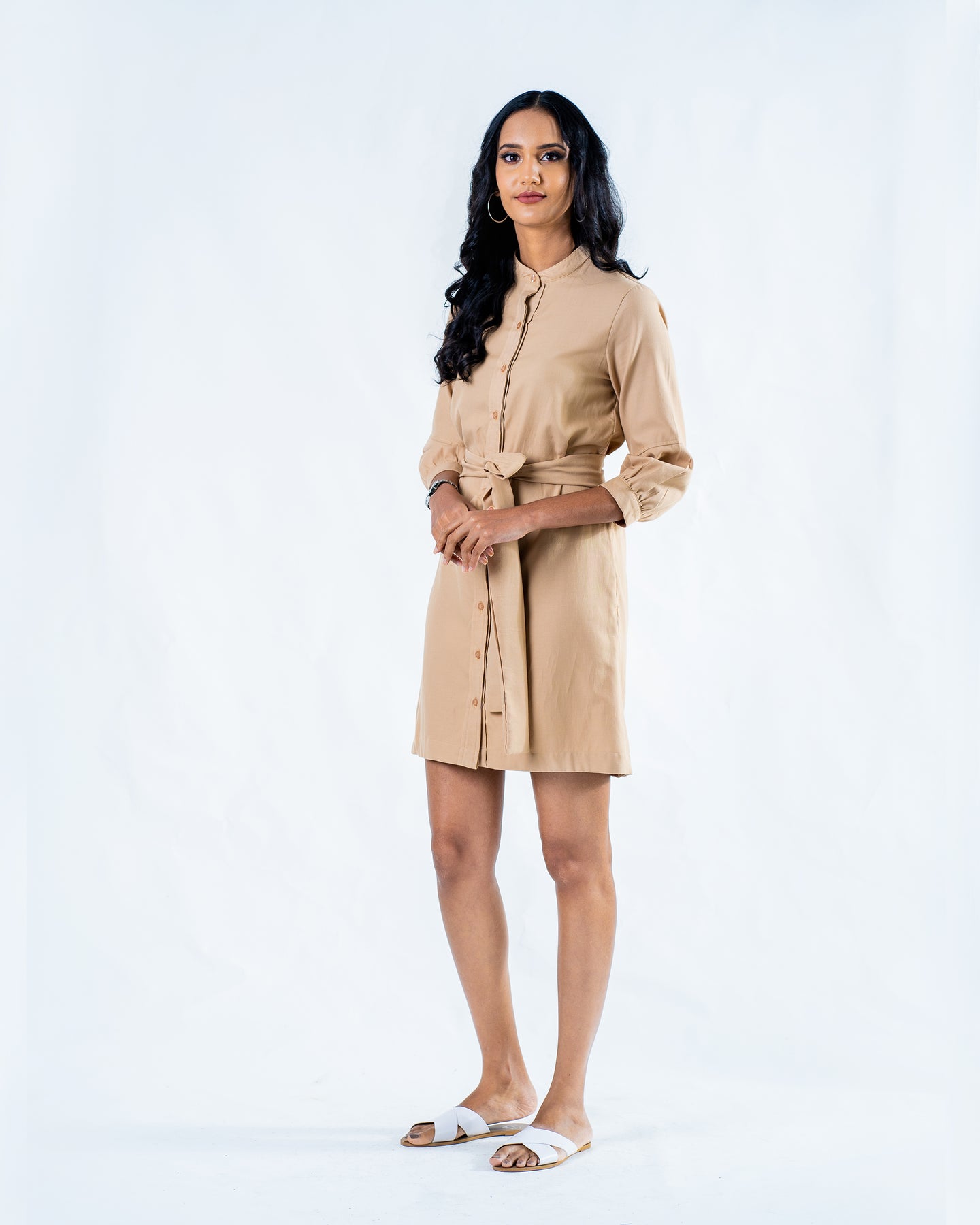 Day Shirt Dress Mini - Nude