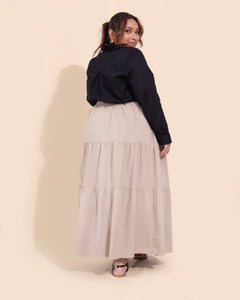 Emily Midi Skirt - Beige