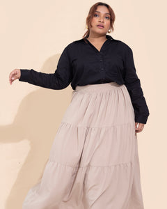 Emily Midi Skirt - Beige