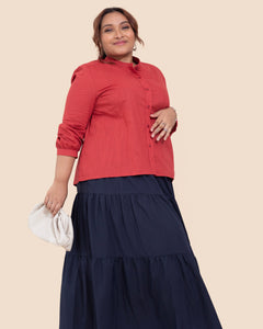 Emily Midi Skirt - Navy