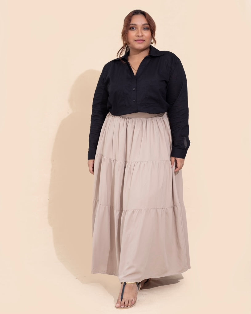 Emily Midi Skirt - Beige