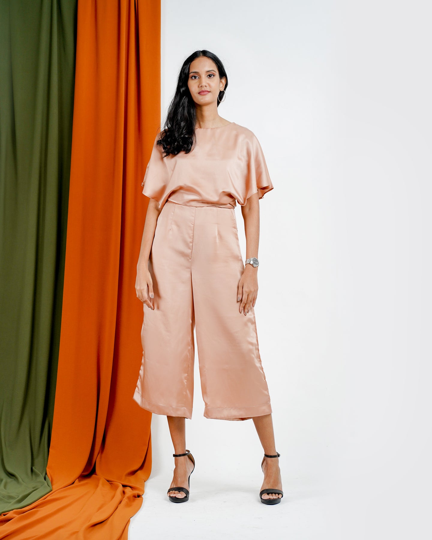 Satin Jumpsuit - Coral