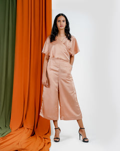 Satin Jumpsuit - Coral