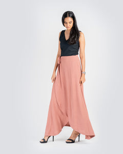 Maxi Wrap Skirt - Coral