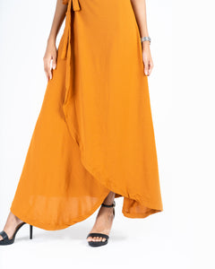 Maxi Wrap Skirt - Orange