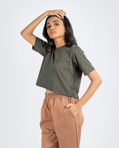 Oversized Crew Crop - Pine