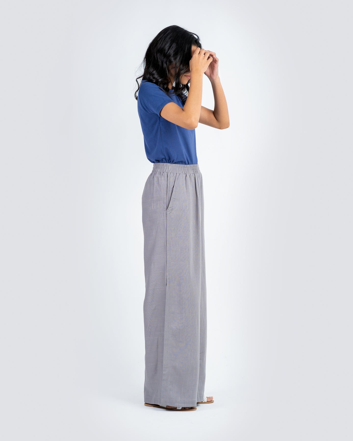 Linen Slit Pant - Ash