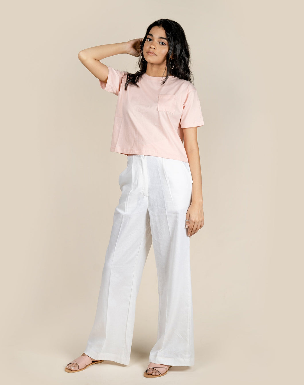Oversized Crew Crop - Salmon
