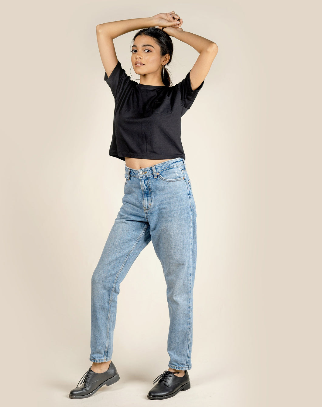 Oversized Crew Crop - Black