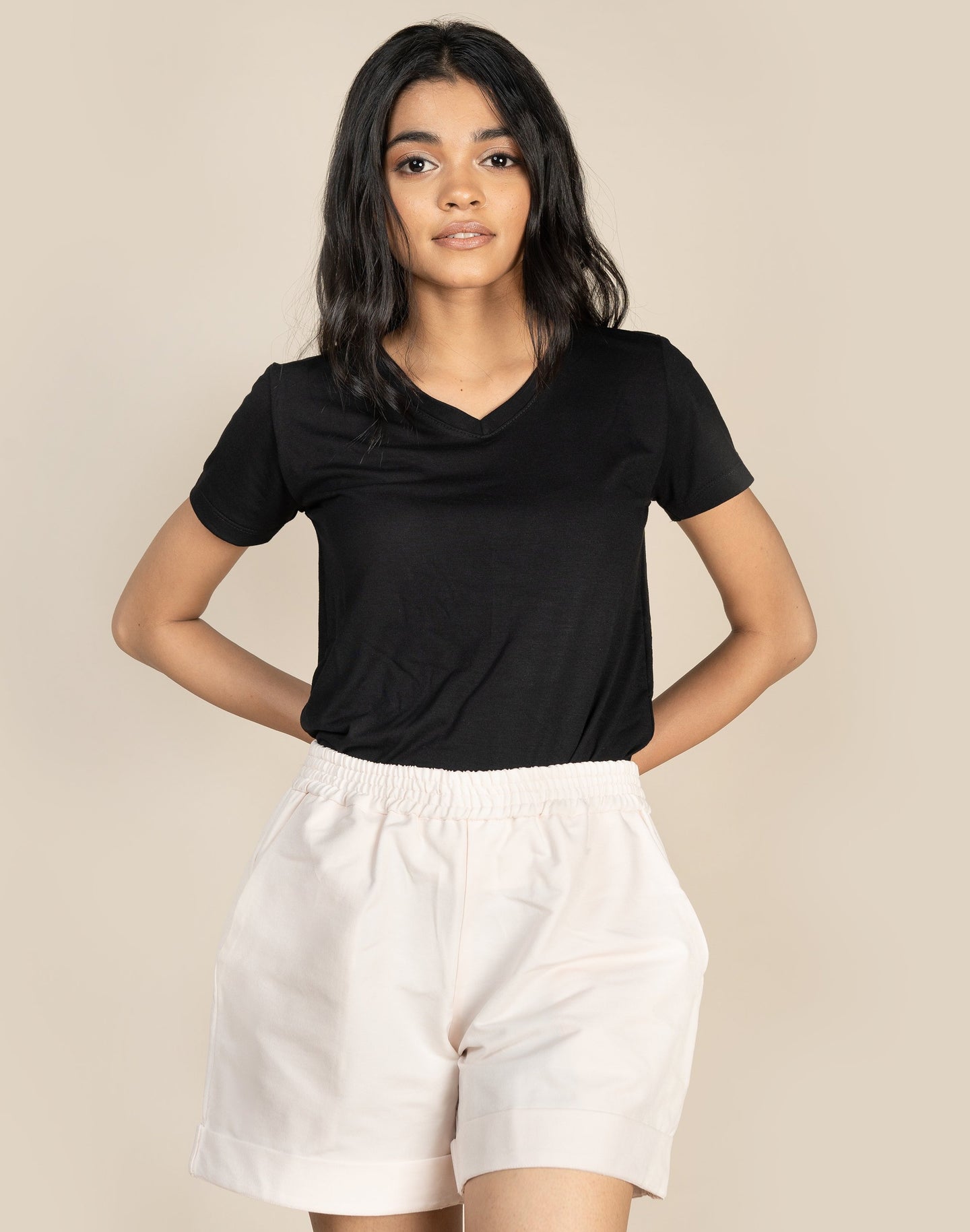 Cotton V-Neck - Black