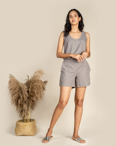 Linen Cami + Short set - Fossil