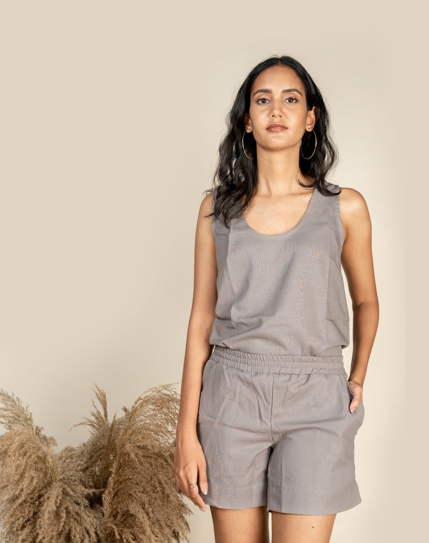 Linen Cami + Short set - Fossil