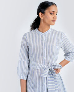 Day Shirt Dress Mini - Blue Stripes