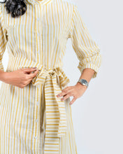 Load image into Gallery viewer, Day Shirt Dress Mini - Yellow Stripes
