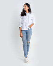 Load image into Gallery viewer, Collarless Flow Shirt - White
