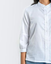 Load image into Gallery viewer, Collarless Flow Shirt - White
