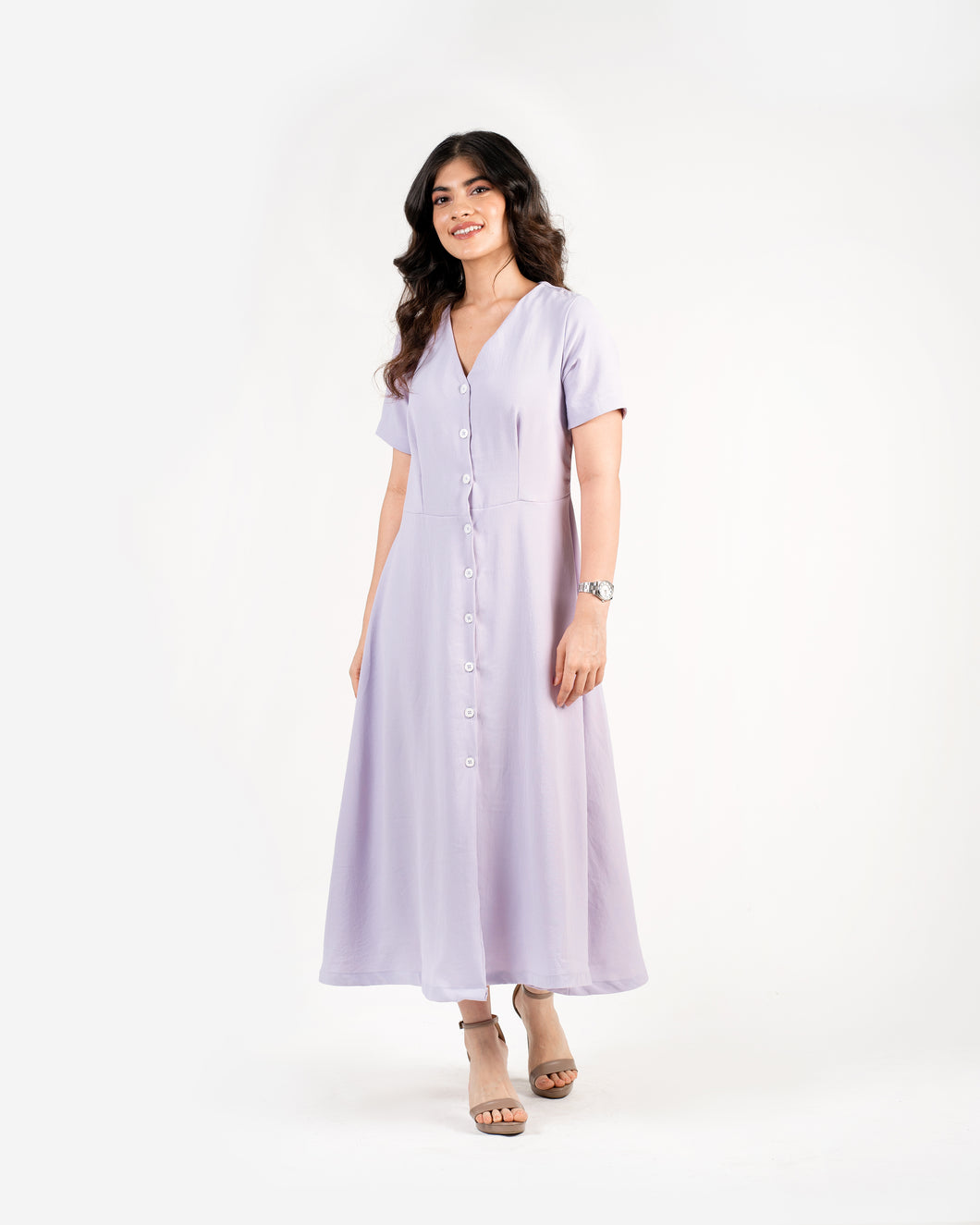 Day Dress Buttoned - Lavender