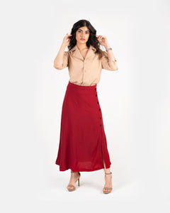 Midi Skirt - Cherry