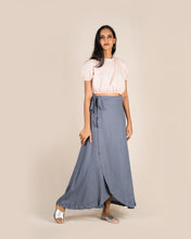 Load image into Gallery viewer, Linen Wrap Skirt - Blue
