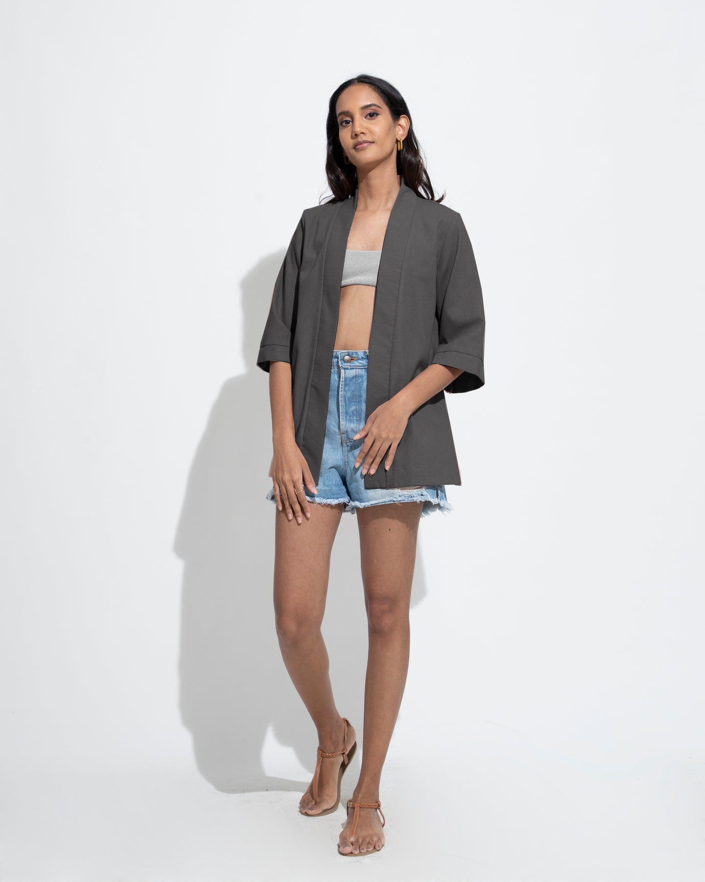 Summer Mini Cardigan - Charcoal